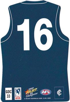 2009 Select AFL Champions - Holographic Guernseys #GDC33 Shaun Grigg Back